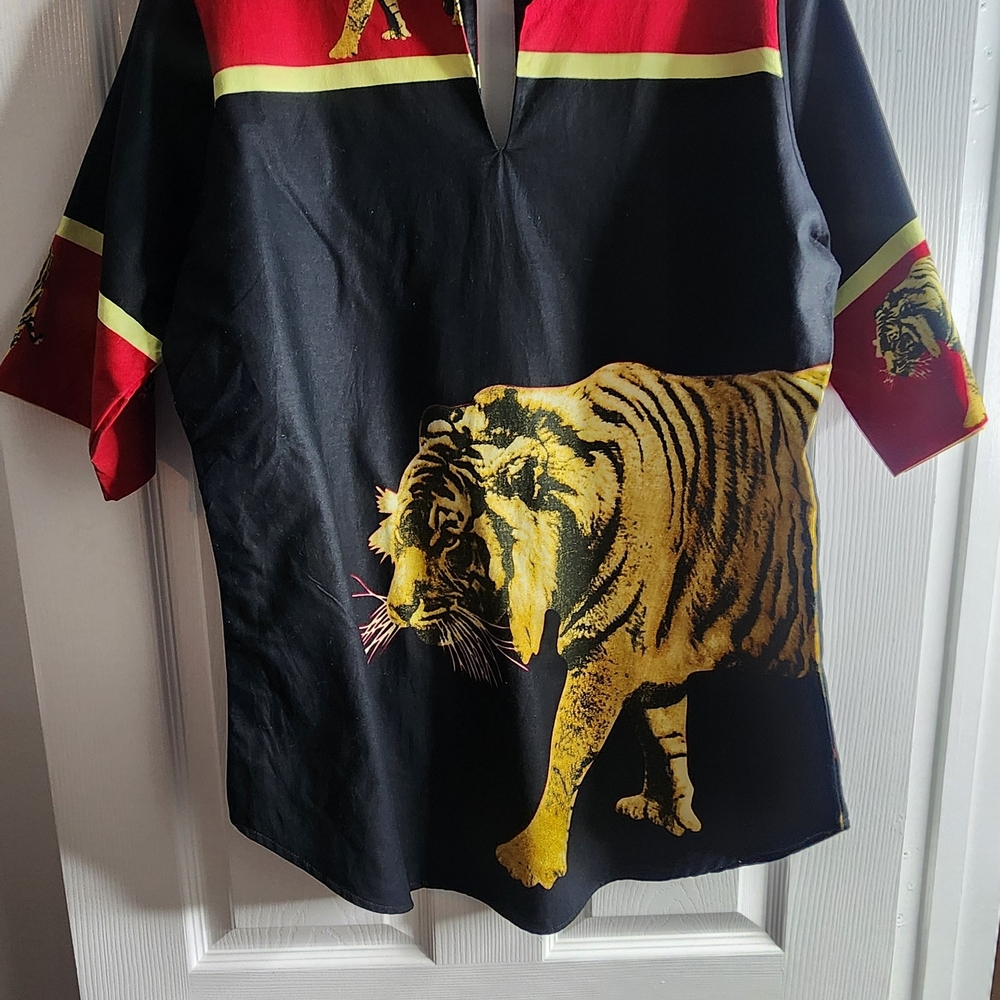 Black and Red Tiger Print Blouse
